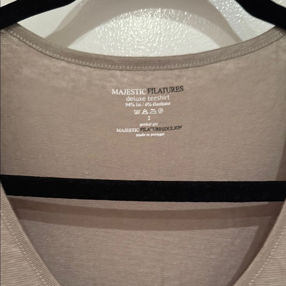 Majestic Tan and Cream Sleeveless T-Shirt